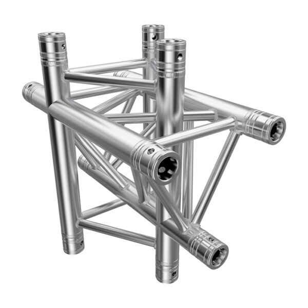 F33 Tri Truss 4 Way Vertical T-Junction with Spigots, Pins & R-Clips