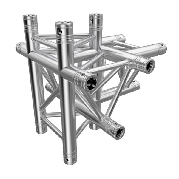 F33 Tri Truss 5 Way Horizontal T- to Vertical Junction (Up & Down) with Spigots