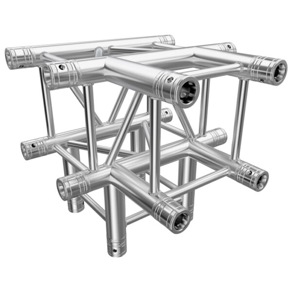 F34P Square Truss 4 Way T- to Vertical Junction with Spigots, Pins & R-Clips