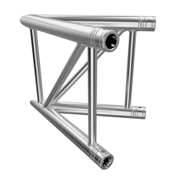 F42P Flat Truss 2 Way 45° Corner with Spigots, Pins & R-Clips - Vertical
