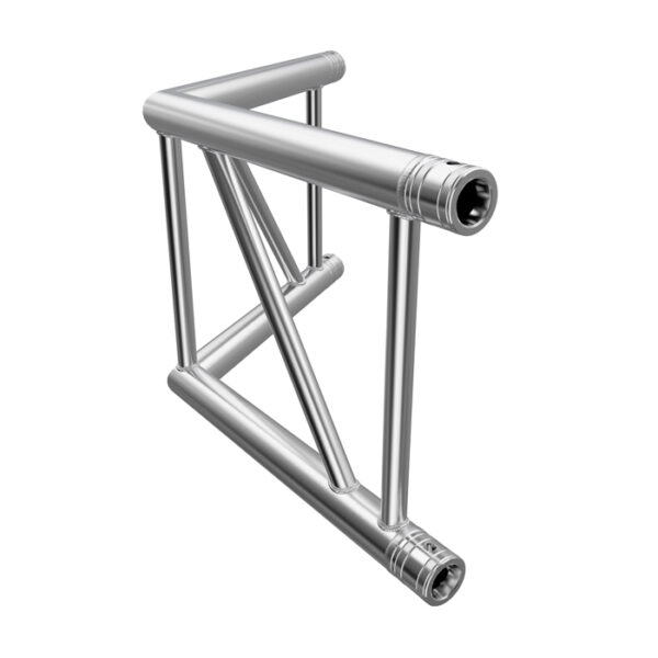 F42P Flat Truss 2 Way 120° Corner with Spigots, Pins & R-Clips - Vertical