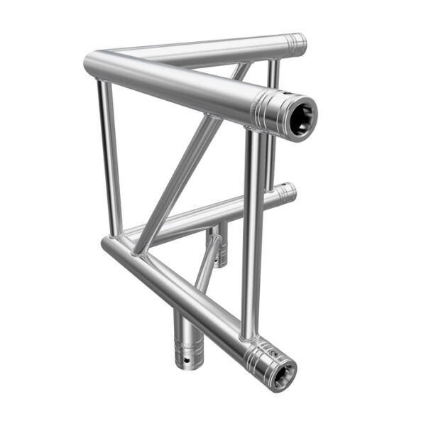 F42P Flat Truss 3 Way 90° Corner to Vertical Junction with Spigots, Pins & R-Clips - Vertical