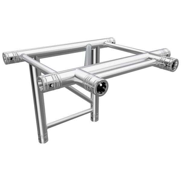 F42P Flat Truss 4 Way T- to Vertical Junction with Spigots, Pins & R-Clips - Horizontal