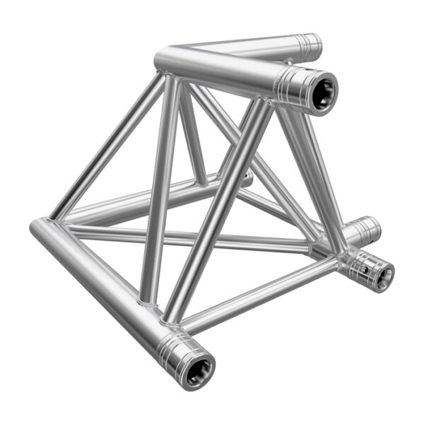F43P Tri Truss 2 Way 90° Horizontal Corner (Apex Up/Down) with Spigots, Pins & R-Clips