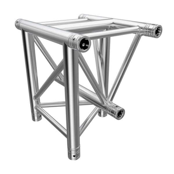 F43P Tri Truss 3 Way Vertical T-Junction (Apex Down) with Spigots, Pins & R-Clips