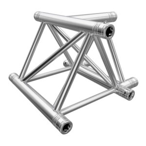 F43P Tri Truss 3 Way Horizontal T-Junction (Apex Up/Down) with Spigots