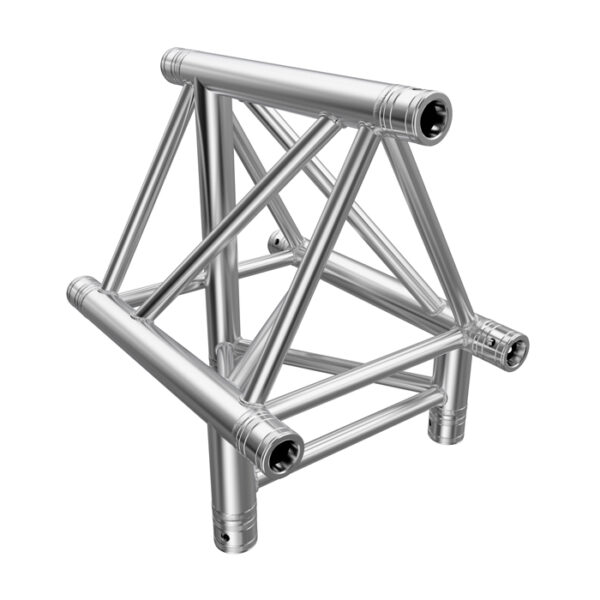 F43P Tri Truss 3 Way Vertical T-Junction (Apex Up) with Spigots, Pins & R-Clips
