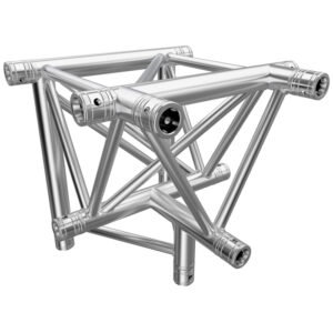 F43P Tri Truss 4 Way Horizontal T- to Vertical Junction (Apex Down) with Spigots