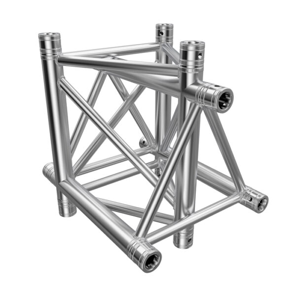 F43P Tri Truss 4 Way Vertical X-Junction with Spigots, Pins & R-Clips