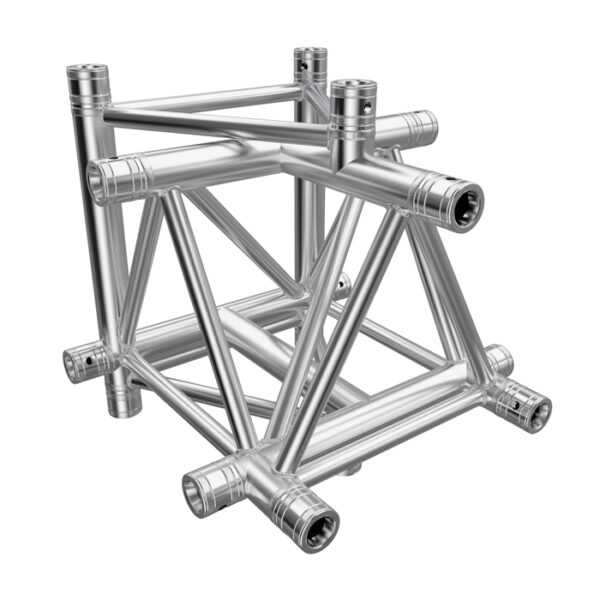 F43P Tri Truss 5 Way Horizontal T- to Vertical Junction (Apex Up/Down) with Spigots, Pins & R-Clips