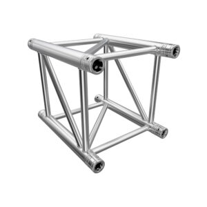 F44P Square Truss 3 Way 90° Corner to Vertical Junction with Spigots