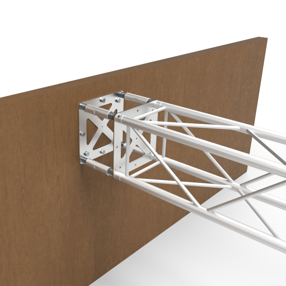Adjustable Truss Extender for F34 and F44P aluminium truss systems – wall-mount and spacing solution.
