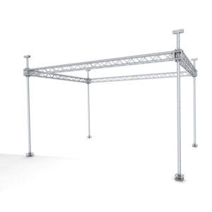 Baby Tower round column rigging tower for discreet ground support in television production