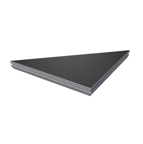 GT 1.0m x 1.0m Triangular Birch Ply Stage Platform with Black Embossed Phenolic Resin Impregnated Veneer