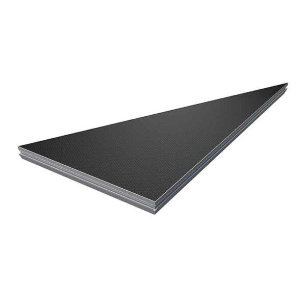 GT 2.0m x 1.0m Triangular Birch Ply Stage Platform with Black Embossed Phenolic Resin Impregnated Veneer - Left
