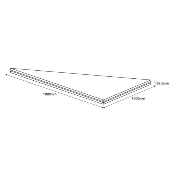 GT 2.0m x 1.0m Triangular Birch Ply Stage Platform with Black Embossed Phenolic Resin Impregnated Veneer - Right - Image 2