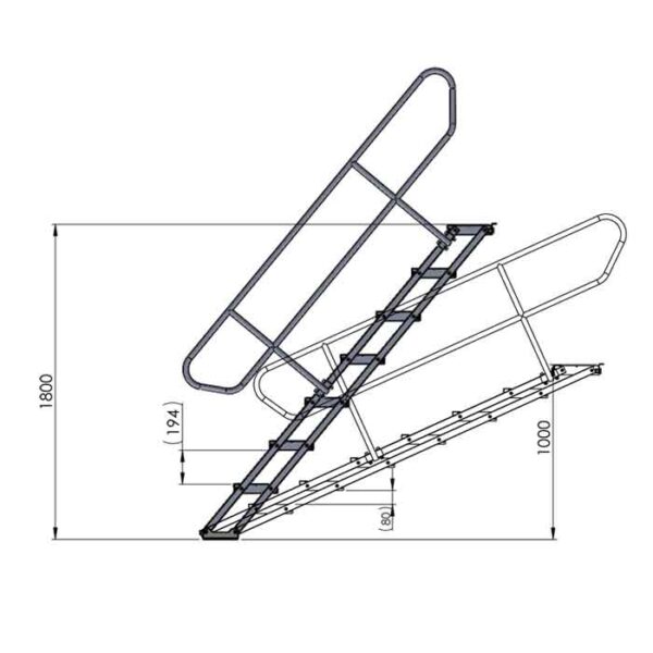 GT Stage Variable 1000-1800mm Stage Height Stair Set (7 Steps) - Image 2