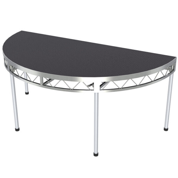 1.2mR (2.4mØ) 180° Semi-Circle Stage Platform with 0.9m Legs - Non-Slip Top