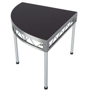 1.2mR (2.4mØ) 90° Quarter-Circle Stage Platform with 4x 0.9m Legs - Non-Slip Top