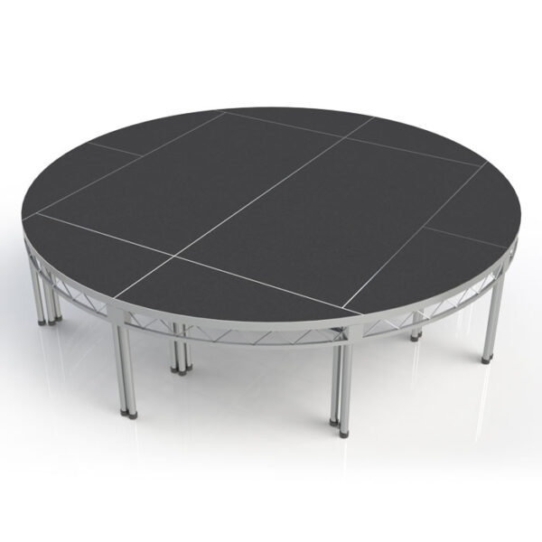 3.6mØ (1.8mR) Left Platform Segment with 0.9m Legs - Non-Slip Top (Part of 3.6mØ Complete Stage Deck - 4 x Left & 4 x Right + 2 x Standard Decks Required)