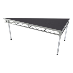 2.4m x 1.2m Triangular Stage Platform with 0.9m Legs - Non-Slip Top - Left