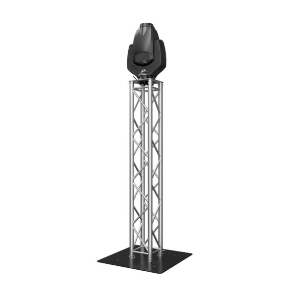 F34 Multi Position Aluminium Mounting Top Plate 308mm x 308mm x 5mm, with Spigots, Pins & R-Clips - Black - Image 2