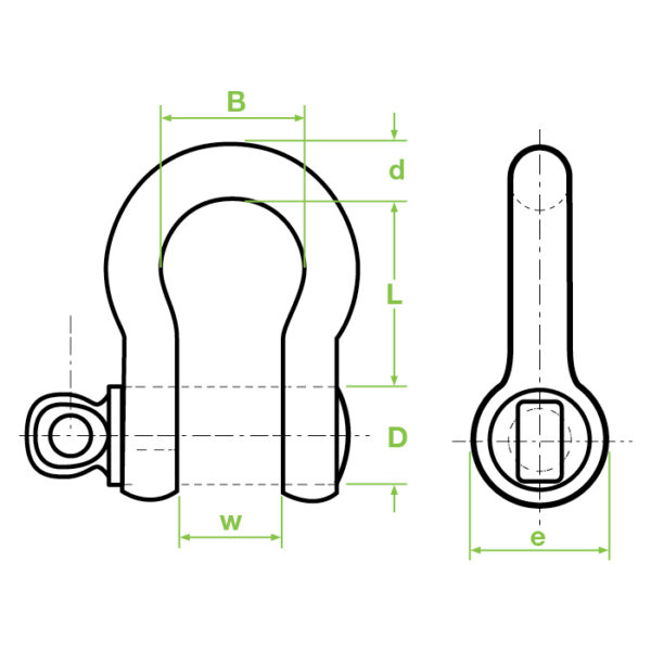 0.5T Screw Pin Bow Shackle