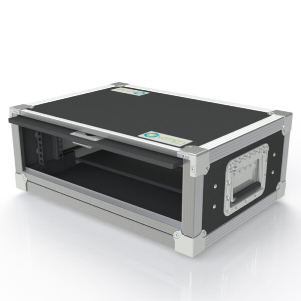 2RU Anti-Shock 566mmL x 231mmH x 404mmD (Externals) Rack Mount Case; 300mmD (Between Front & Back Rack Mounts) - Black