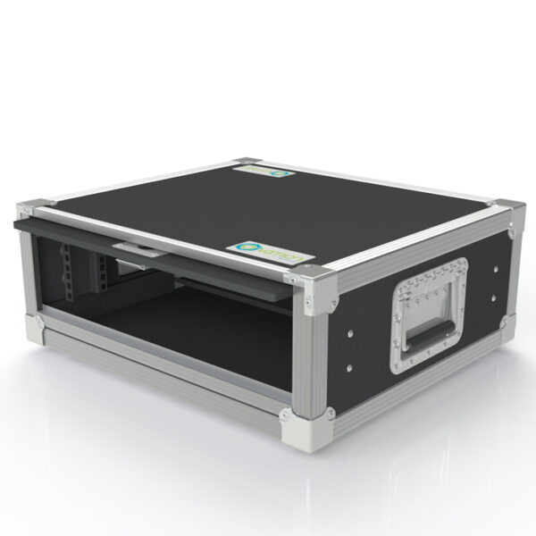 2RU Anti-Shock 566mmL x 231mmH x 503mmD (Externals) Rack Mount Case; 400mmD (Between Front & Back Rack Mounts) - Black