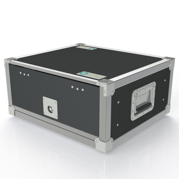 3RU Anti-Shock 566mmL x 275mmH x 503mmD (Externals) Rack Mount Case; 400mmD (Between Front & Back Rack Mounts) - Black - Image 2