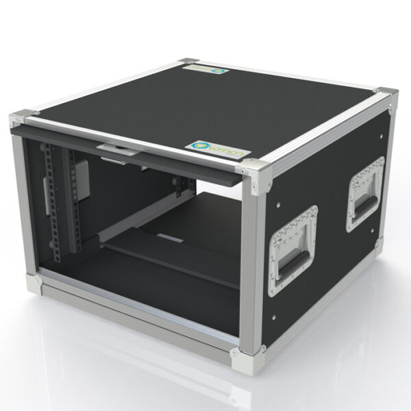 6RU Anti-Shock 566mmL x 409mmH x 603mmD (Externals) Rack Mount Case; 500mmD (Between Front & Back Rack Mounts) - Black