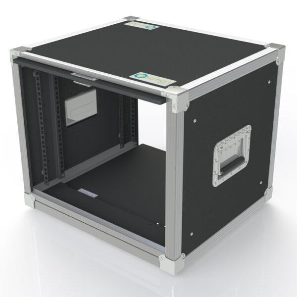 8RU Anti-Shock 566mmL x 498mmH x 503mmD (Externals) Rack Mount Case; 400mmD (Between Front & Back Rack Mounts) - Black