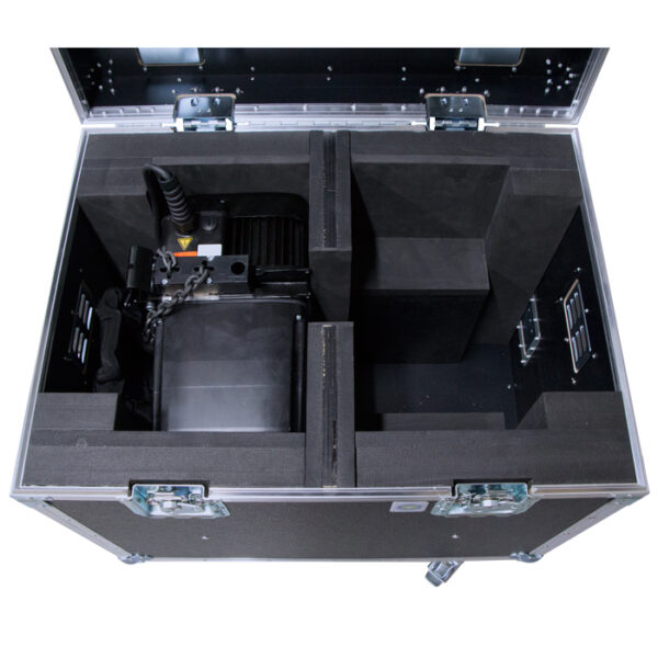 Dual GIS LP500 Chain Hoist Ovation Road Case with additional void area underneath for soft chain bag