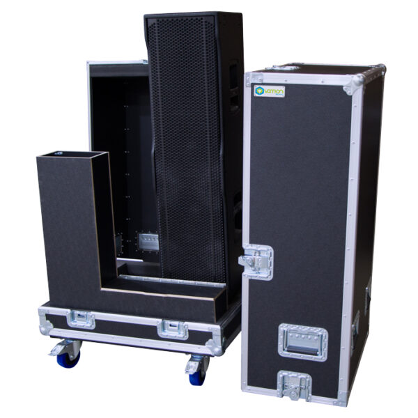 Dual RCF NXL 44-A Speakers Ovation Road Case with stand and cable compartments