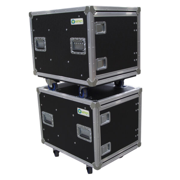 10RU Anti-Vibration Rack Mount Case with Slide-away doors; 800mmD OD; Rack Frame 559mmD - Black