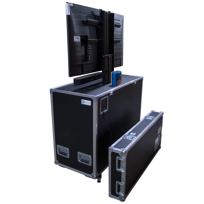 Custom TV Screen Lift case with electric TS1000 lifter to suit a Samsung 55 inch Television