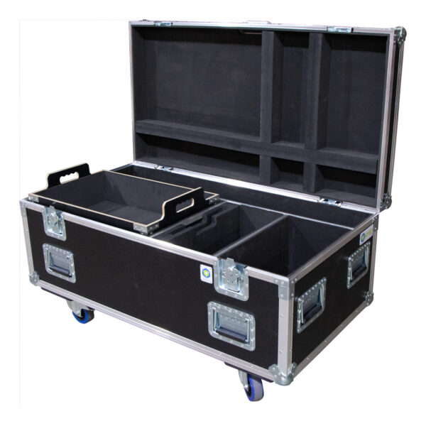 Ovation Custom EPSON EB-2265U Projector Case including Storage for FDR-AX700 Camcorder, Genelec 8030C Speakers and Stands with Foam Lined Tray