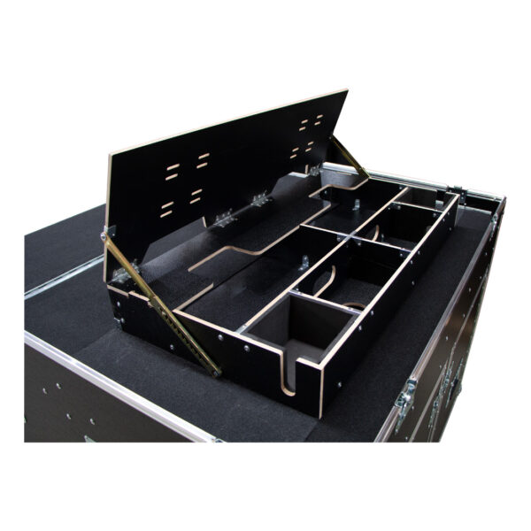 Dual 14RU Anti-Vibration Rack Mount Case with Drawer, Fold-Out Screen Compartment, Dual 2RU Rack Mounts and Rear Doors - Image 3