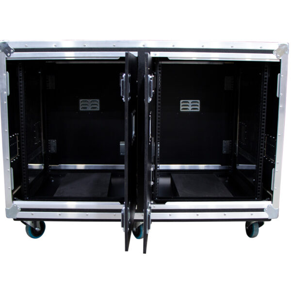 Dual 14RU Anti-Vibration Ovation Rack Mount Case With Slide-Away Doors - Image 4