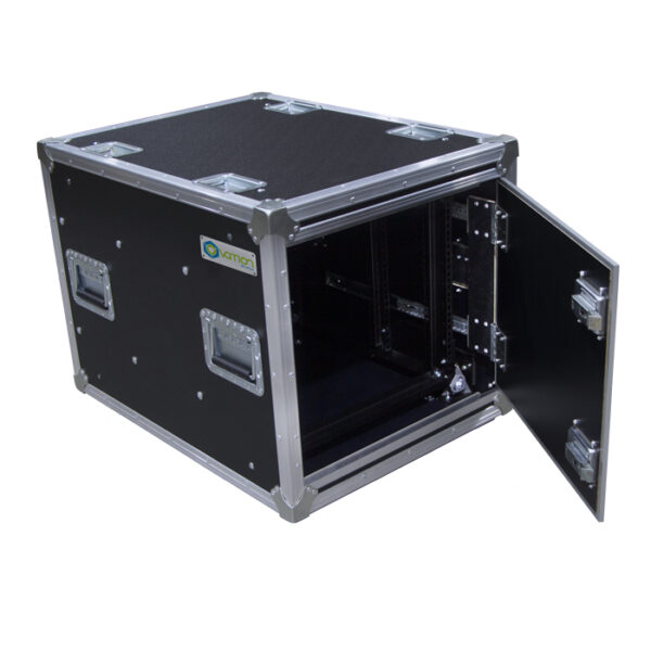 6RU Anti-Vibration Rack Mount Case with Slide-away doors; 800mmD OD; Rack Frame 559mmD - Black