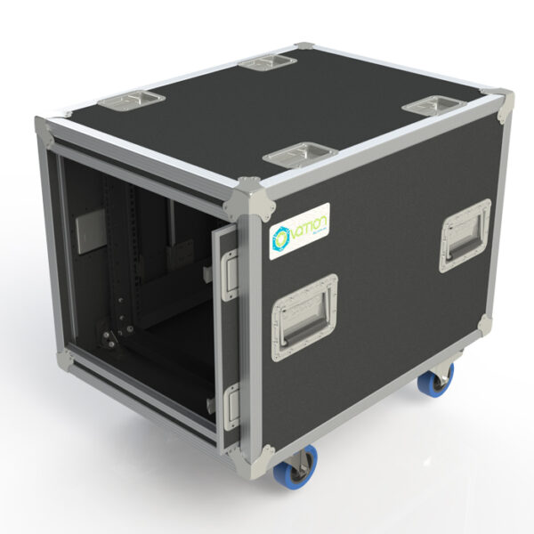 10RU Anti-Vibration Rack Mount Case with Slide-away doors; 800mmD OD; Rack Frame 559mmD - Black