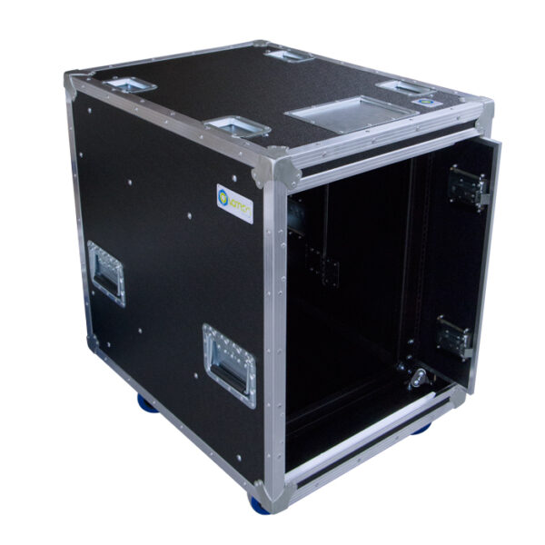 14RU Anti-Vibration Rack Mount Case with Slide-away doors; 800mmD OD; Rack Frame 559mmD - Black