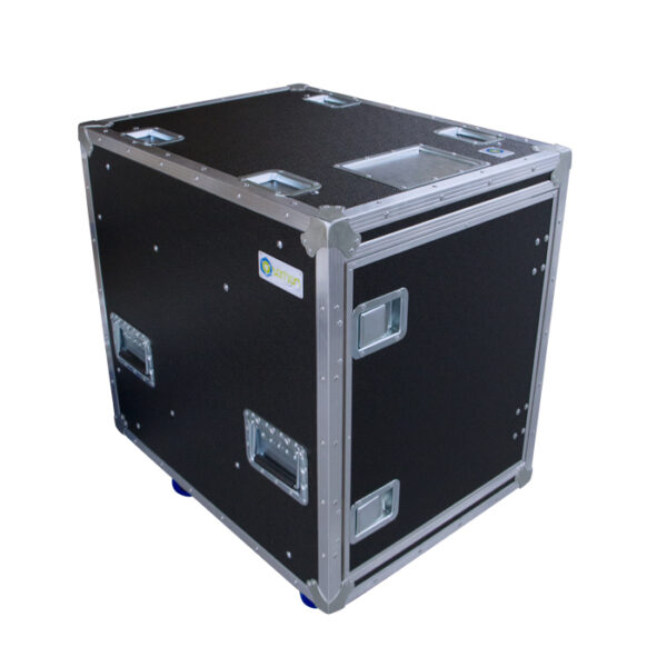 14RU Anti-Vibration Rack Mount Case with Slide-away doors; 800mmD OD; Rack Frame 559mmD - Black - Image 2