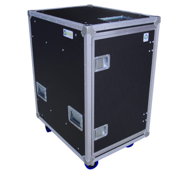18RU Anti-Vibration Rack Mount Case with Slide-away doors; 800mmD OD; Rack Frame 559mmD - Black - Image 2
