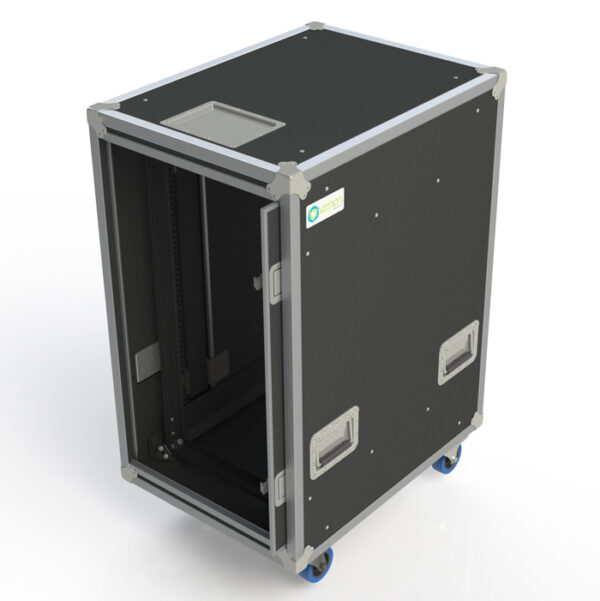 20RU Anti-Vibration Rack Mount Case with Slide-away doors; 800mmD OD; Rack Frame 559mmD - Black