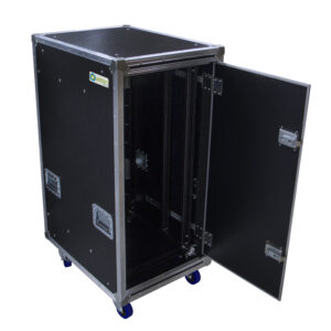 24RU Anti-Vibration Rack Mount Case with Slide-away doors; 800mmD OD; Rack Frame 559mmD - Black