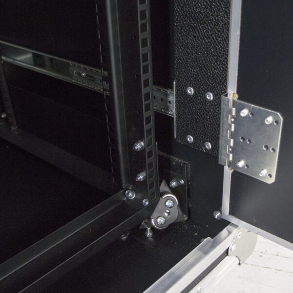 24RU Anti-Vibration Rack Mount Case with Slide-away doors; 800mmD OD; Rack Frame 559mmD - Black