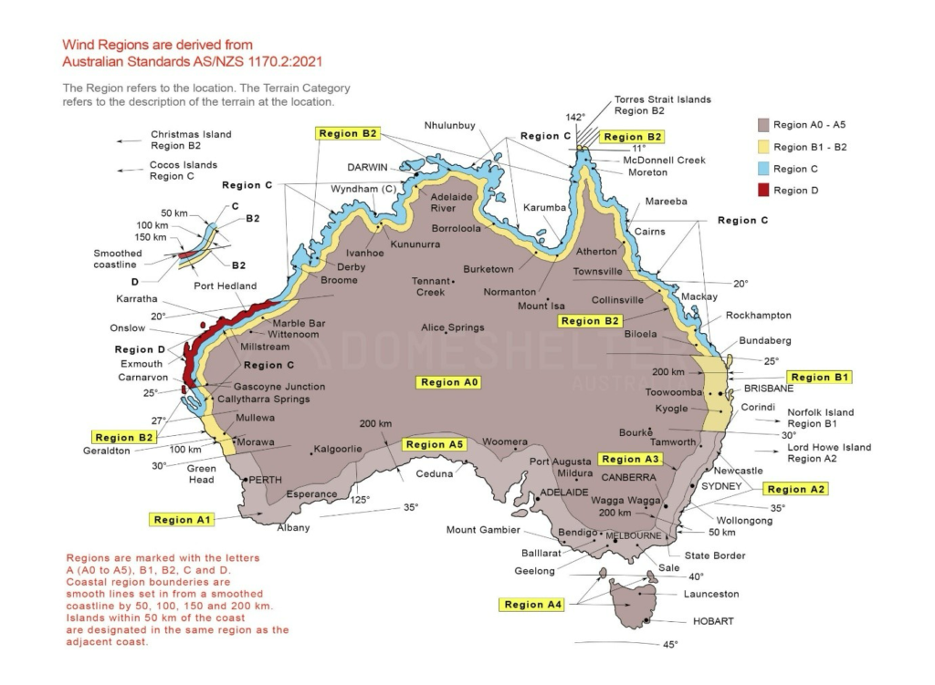 Figure 2 - Wind Regions in Australia 