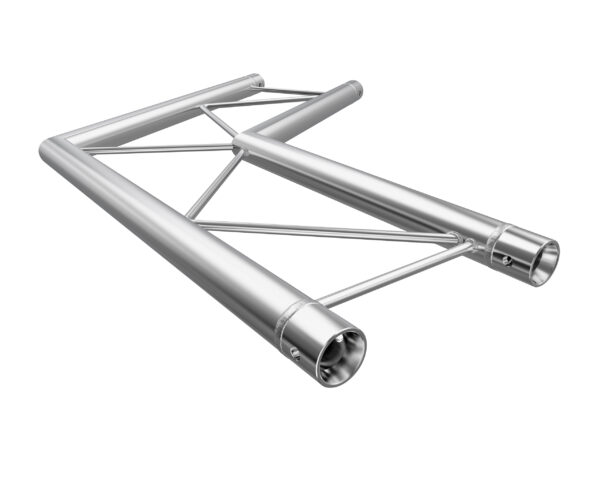 F22 Flat Truss 2 Way 120° Corner with Spigots, Pins & R-Clips - Horizontal