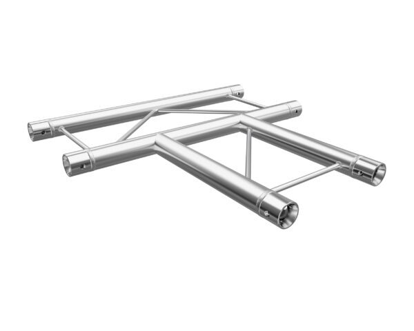 F22 Flat Truss 3 Way T-Junction with Spigots, Pins & R-Clips - Horizontal